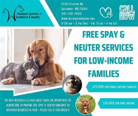 PAWS offers free spay, neuter services for low.